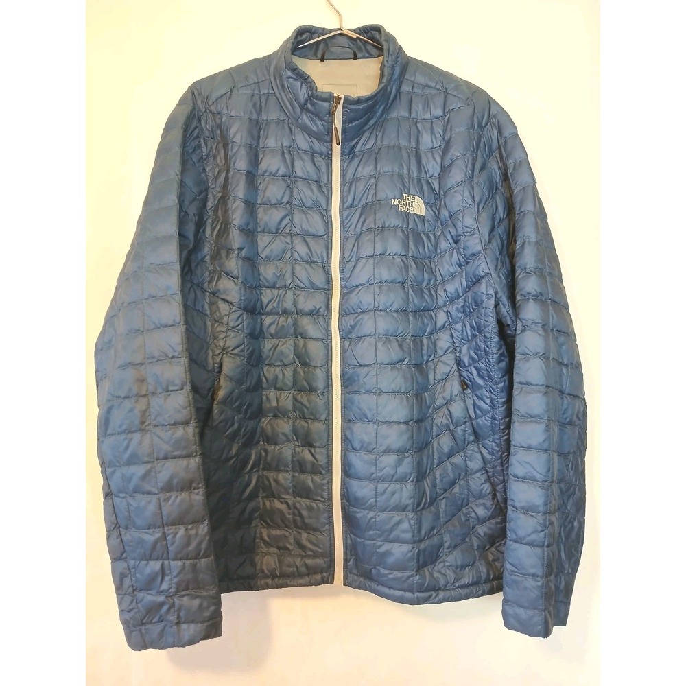 The North Face Jacket & Hoodie Sweatshirt XL Blue Puffer Quilted Lot of 2  D163
